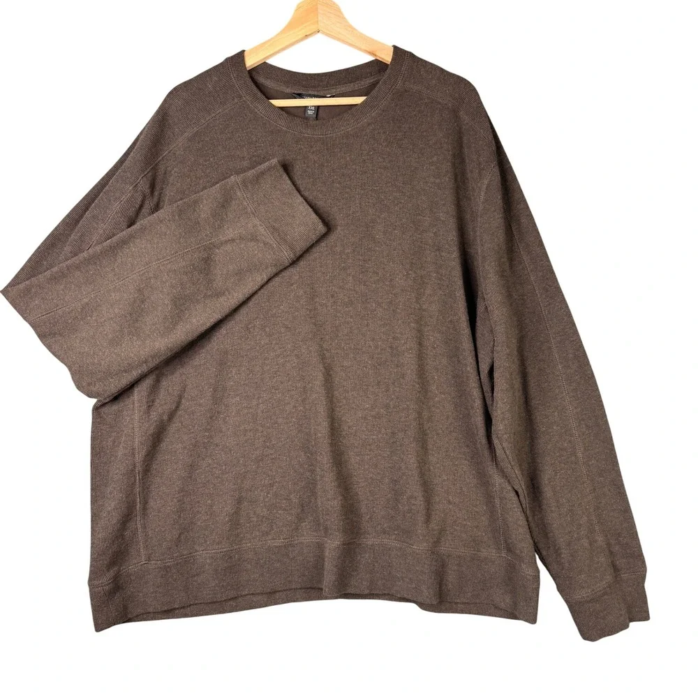 Banana Republic Brushed Rib LS Brown Heather Crew Neck Sweatshirt XXL 815247-00